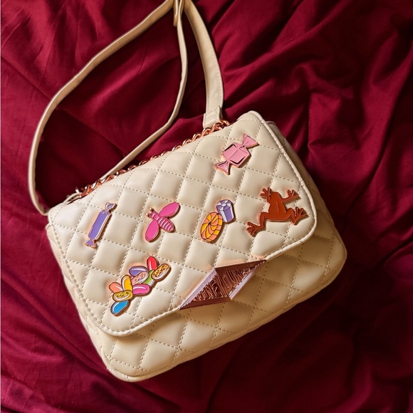 Loungefly Cream Quilted Crossbody with Colorful Enamel Charms - Picture 5 of 8